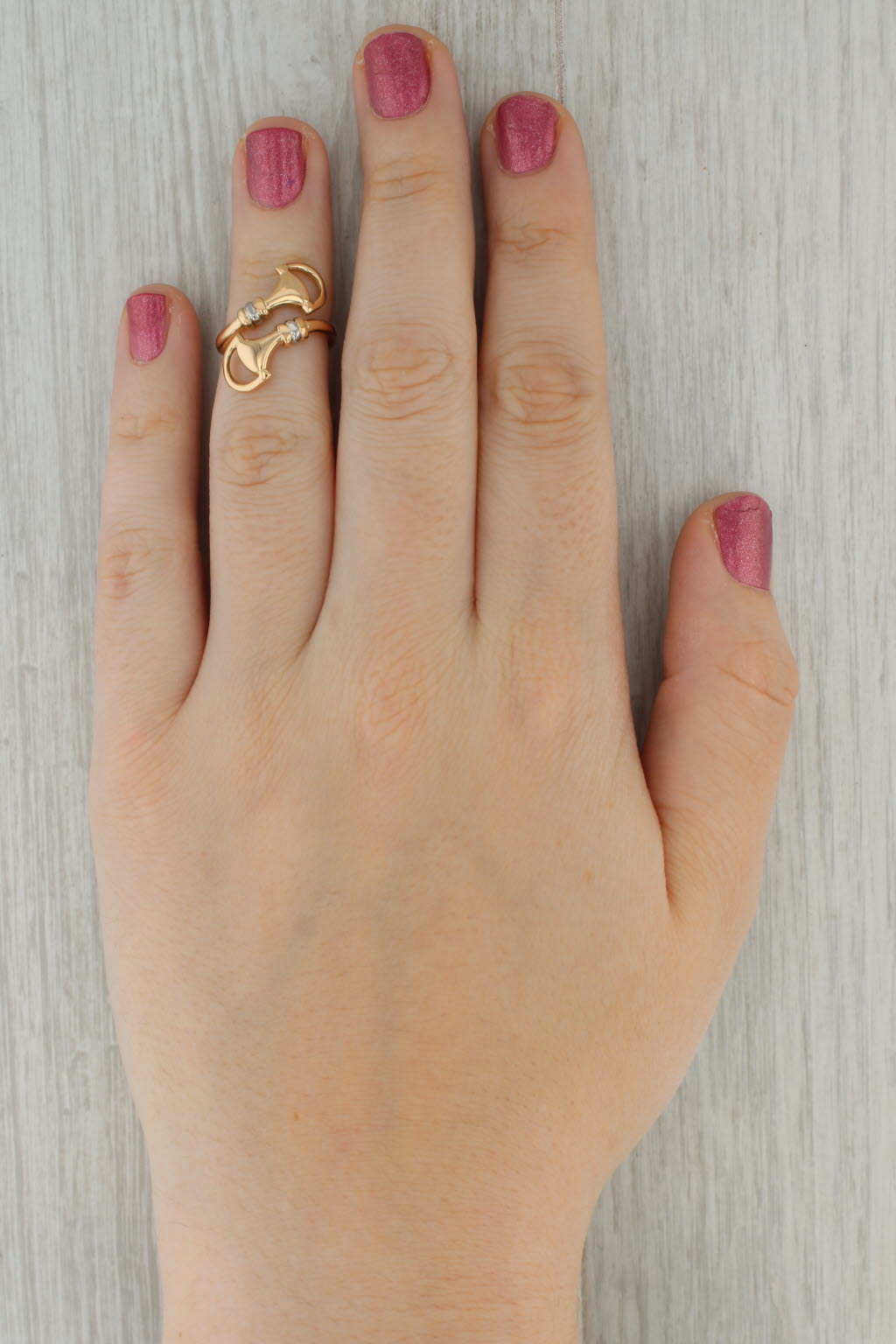 Bypass Adjustable Ring 18k Yellow Gold Size 4.5