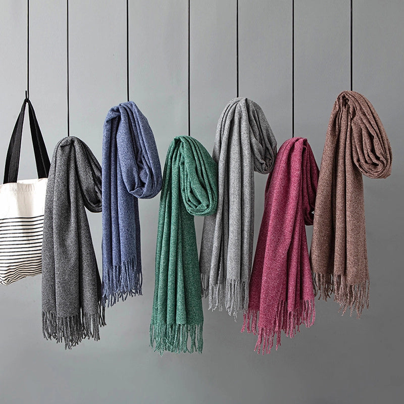 Unisex Minimalist Solid Color Polyester Scarf