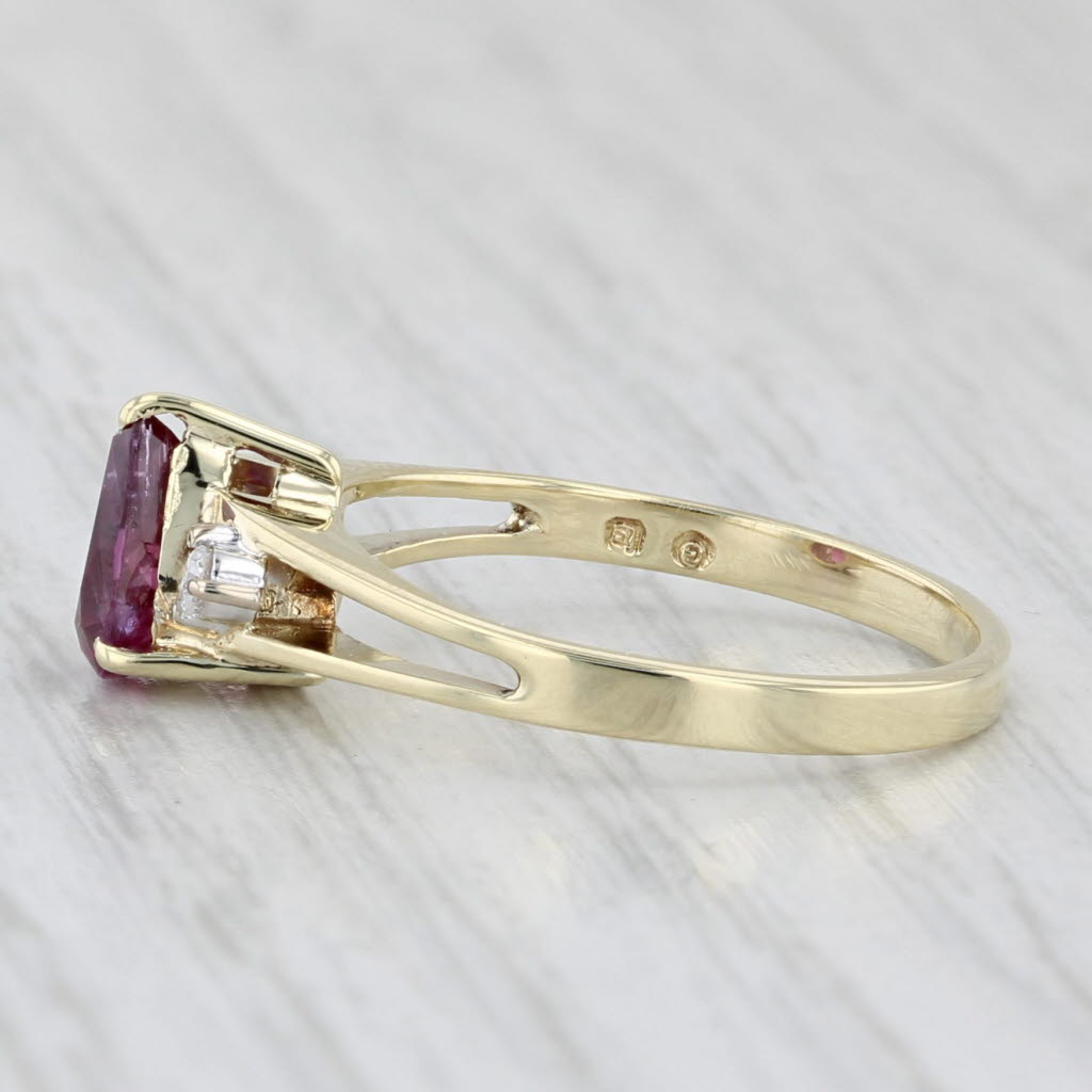 1.35ctw Pear Ruby Diamond Ring 14k Yellow Gold Size 6.5