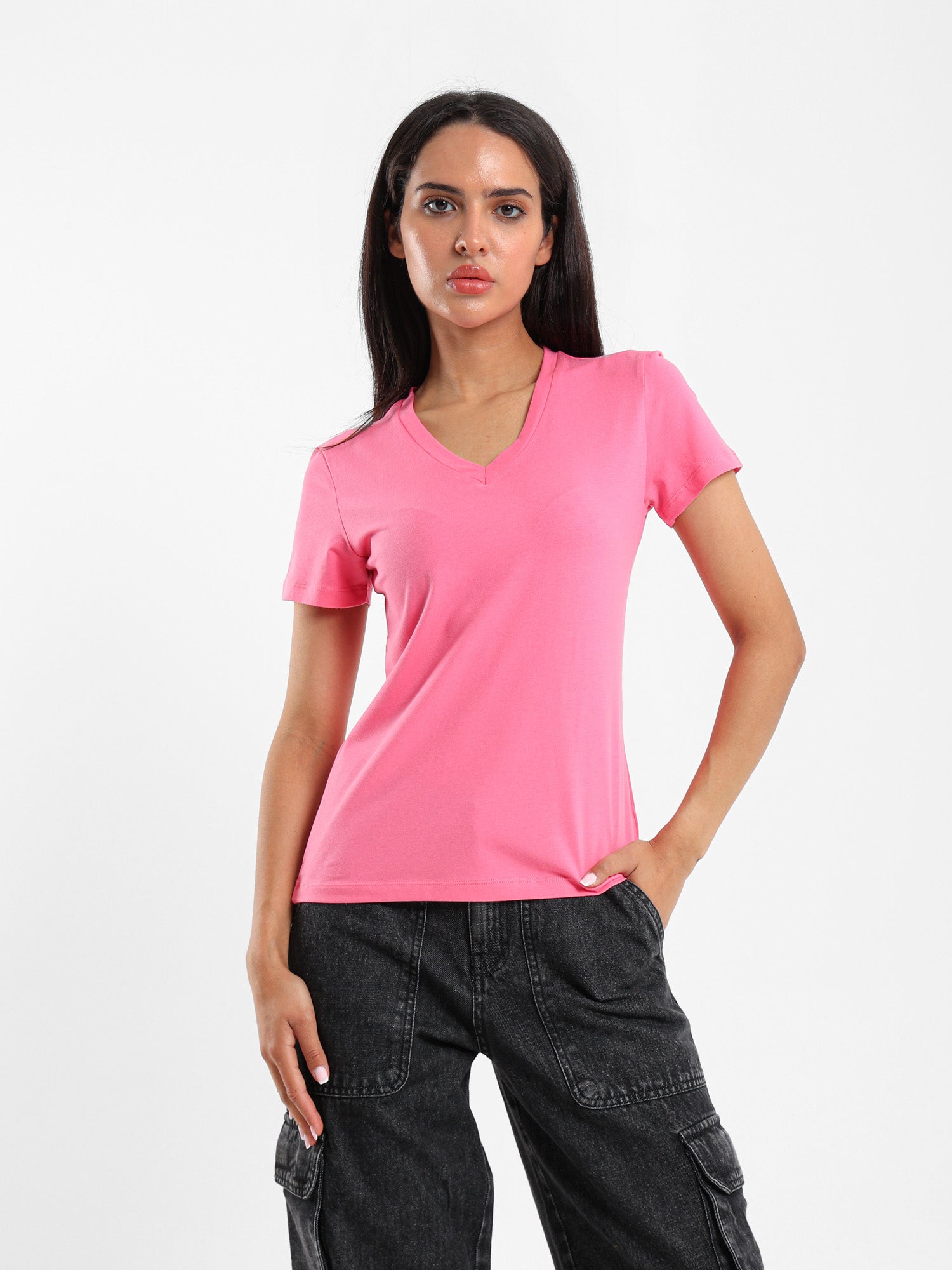 Fitted V-Neck T-Shirt