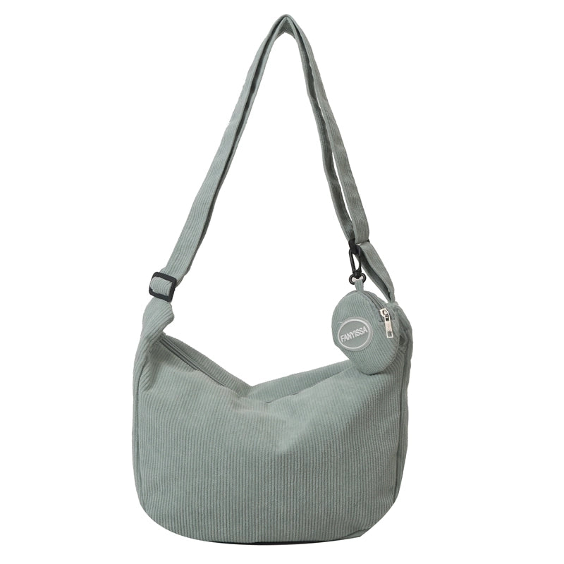 Women's All Seasons Canvas Solid Color Vintage Style Square Zipper Shoulder Bag