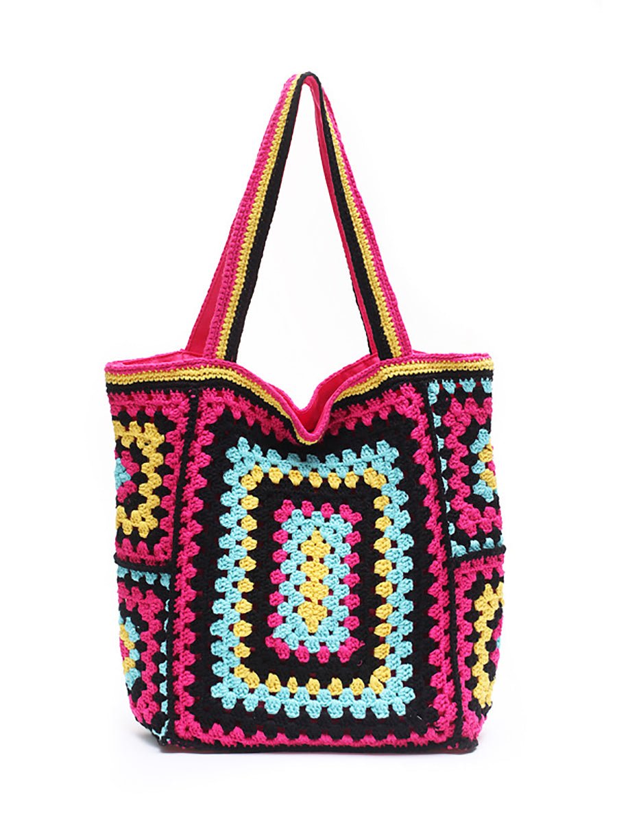 Women Summer Ethnic Knitted Shoulder Bag