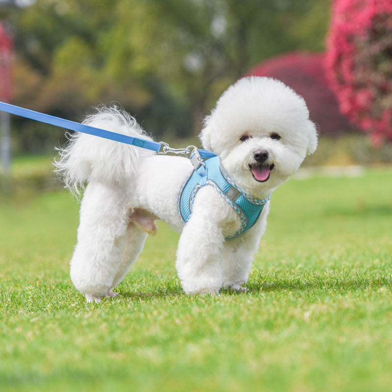 Reflective Plaid Breathable Dog Harness&Leash