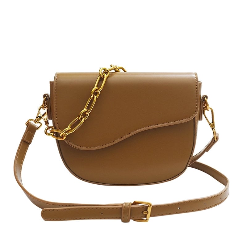 Women's Small Pu Leather Solid Color Vintage Style Classic Style Shell Magnetic Buckle Shoulder Bag
