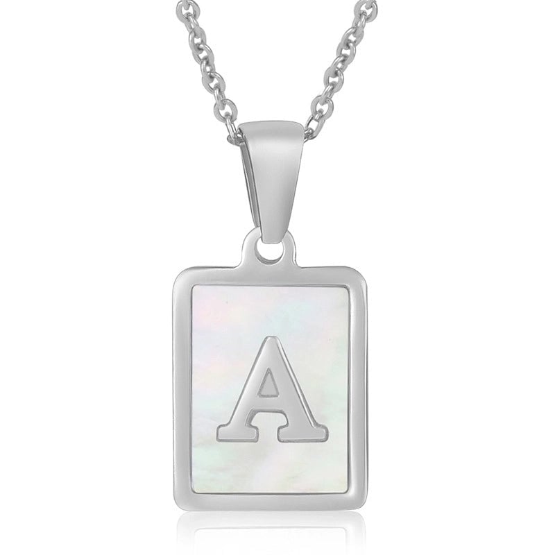 Minimalist Letter Rectangle 304 Stainless Steel Titanium Steel Shell 18K Gold Plated Plating Pendant Necklace