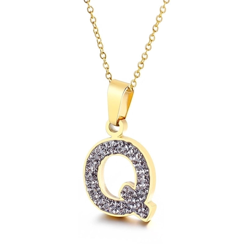 Titanium Steel 18K Gold Plated Fashion Plating Letter Necklace