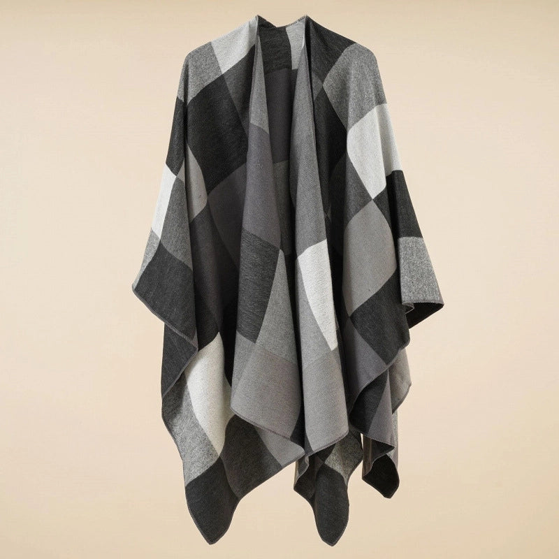 Women's Casual Lattice Polyester Tassel Shawl