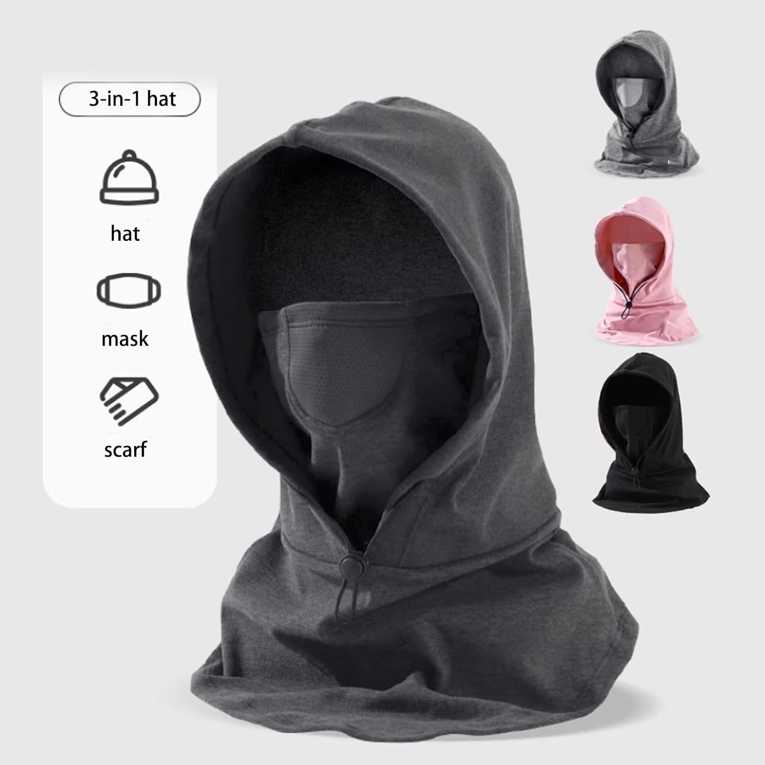 Hooded Face Mask with Neck Warmer for Cycling