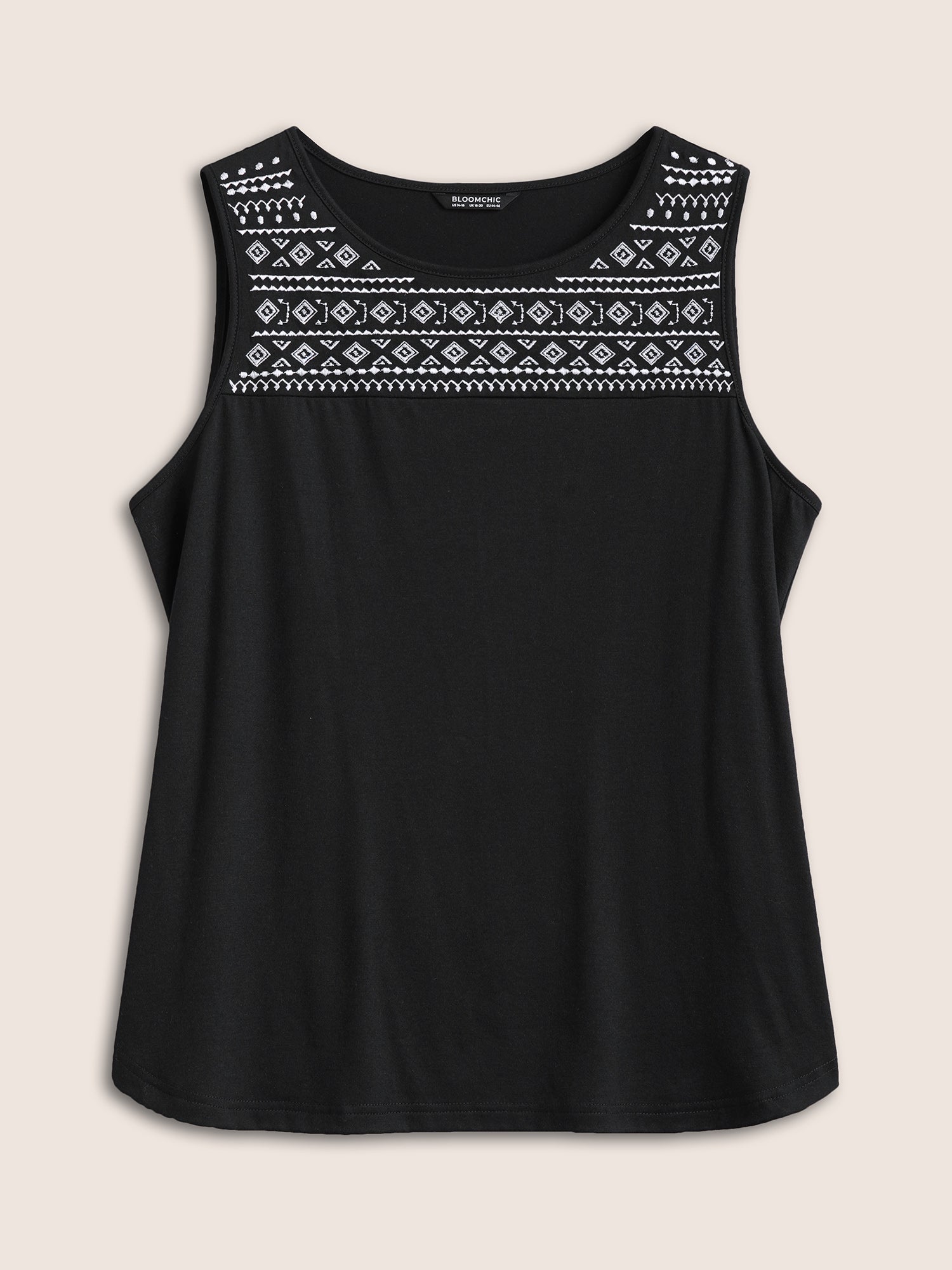 Bandana Geometric Embroidered Tank Top