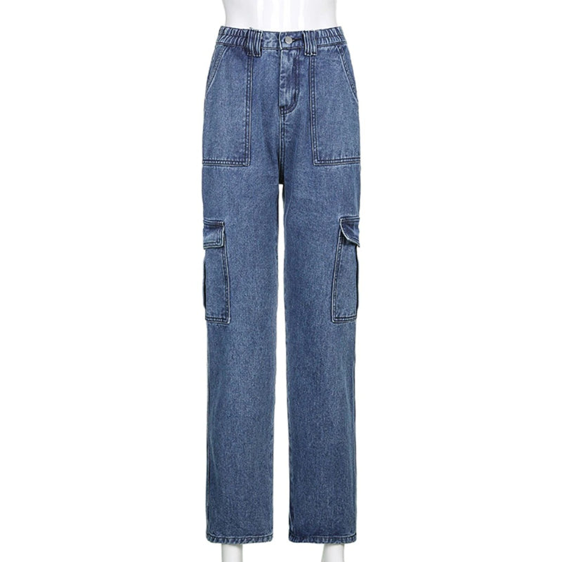 Patchwork Streetwear Baggy Jeans For Women