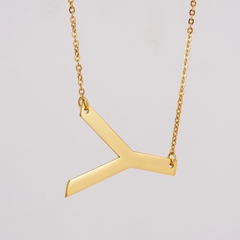 Fashion Letter 304 Stainless Steel 18K Gold Plated Plating Stainless Steel Necklaces