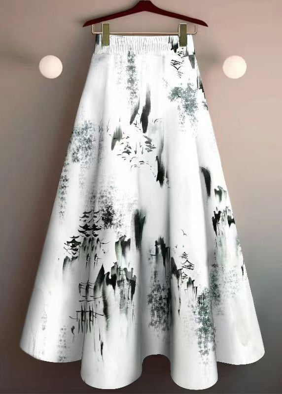 Boho Print High Waist Cotton Skirt Summer