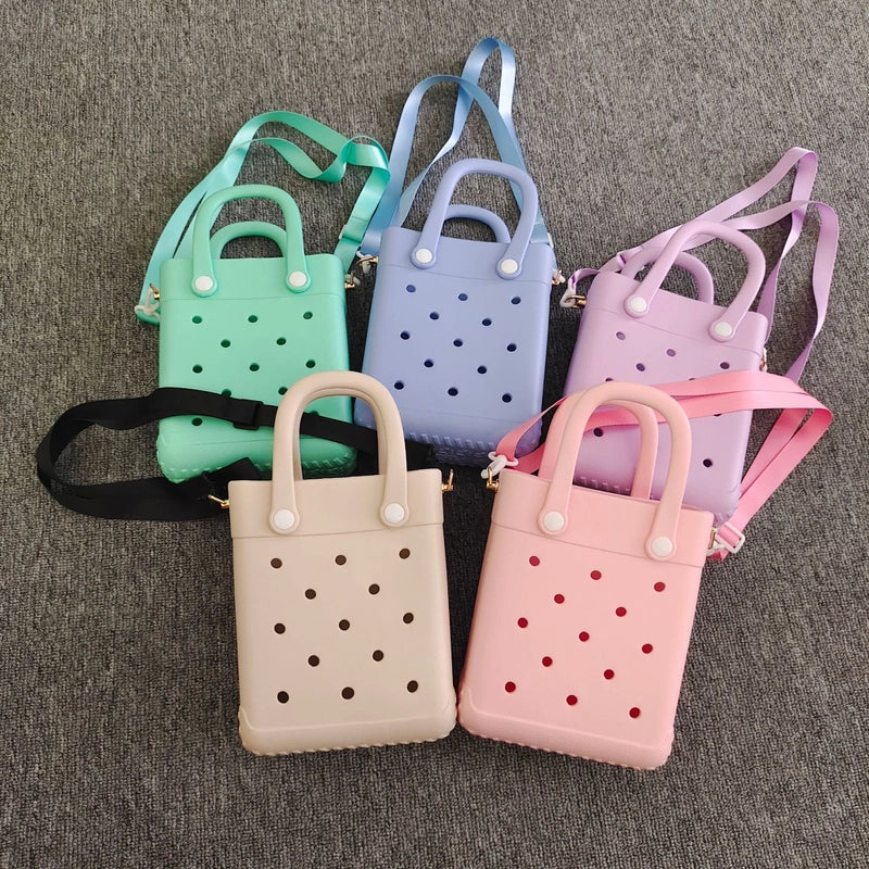 Women's Small EVA Solid Color Streetwear Hollow Square Open Handbag Crossbody Bag