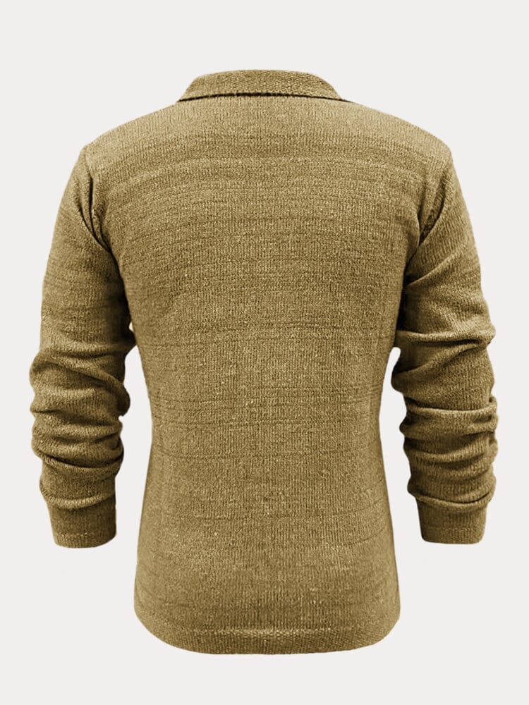 Single-Breasted Button Sweater Coat