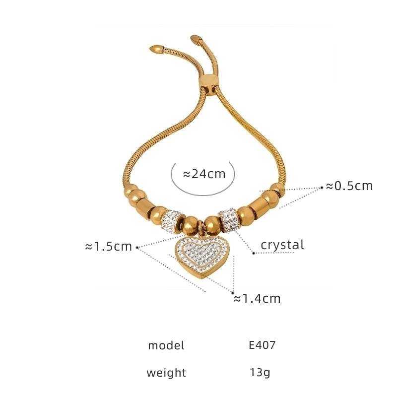 Hip-Hop Exaggerated Devil'S Eye Star Heart Shape Titanium Steel 18K Gold Plated Zircon Bracelets In Bulk