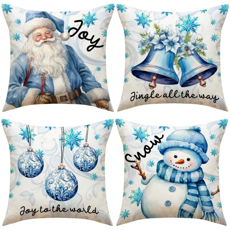 Christmas Vacation Santa Claus Linen Pillow Cases Couch & Sofa Decor