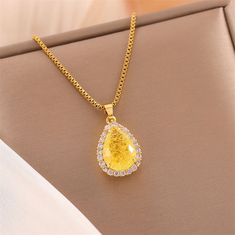 Minimalist Droplet Stainless Steel Electroplating Necklaces