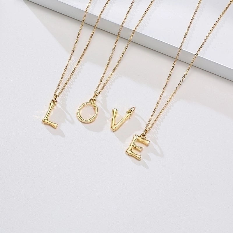 Fashion Letter 201 Stainless Steel 18K Gold Plated Polishing Plating Stainless Steel Necklaces