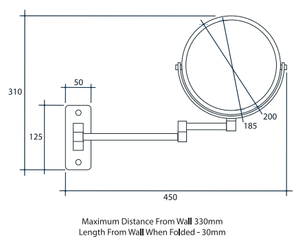 Ablaze Non-Lit Magnifying Mirror Round - R18SM