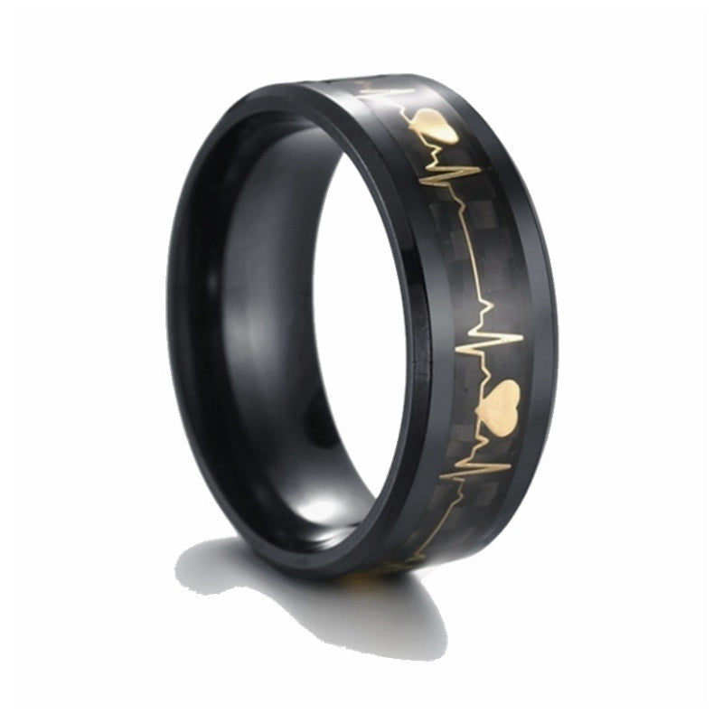 Fashion Letter Titanium Steel Other Stoving Varnish Stainless Steel Rings