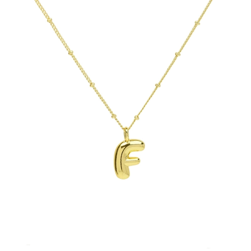 Copper Brass Minimalist Letter Pendant Necklace