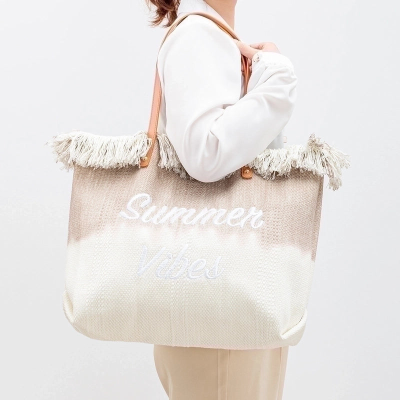 Women's Canvas Letter Gradient Color Elegant Square Magnetic Buckle Shoulder Bag