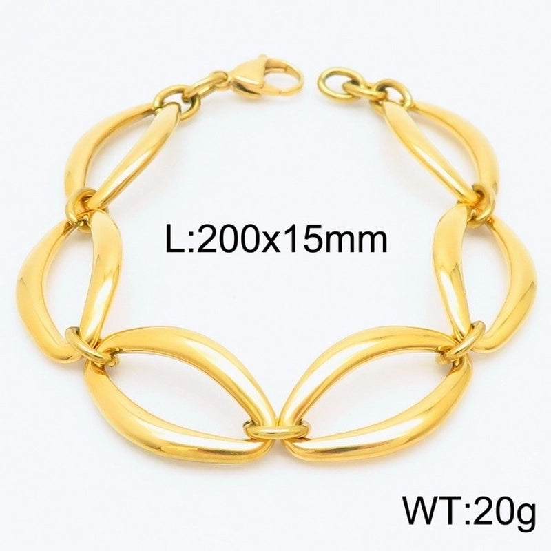 Rock Geometric Titanium Steel 18K Gold Plated Bracelets In Bulk
