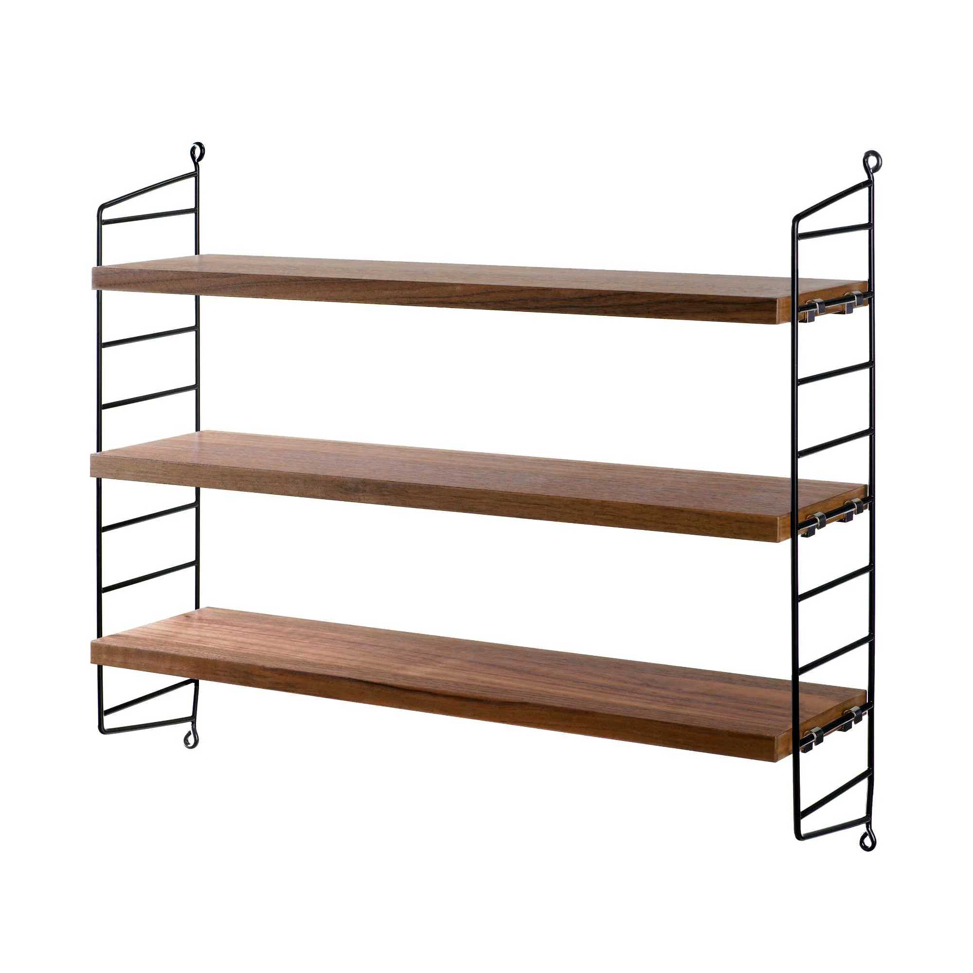 String Pocket Shelf. Walnut/Black