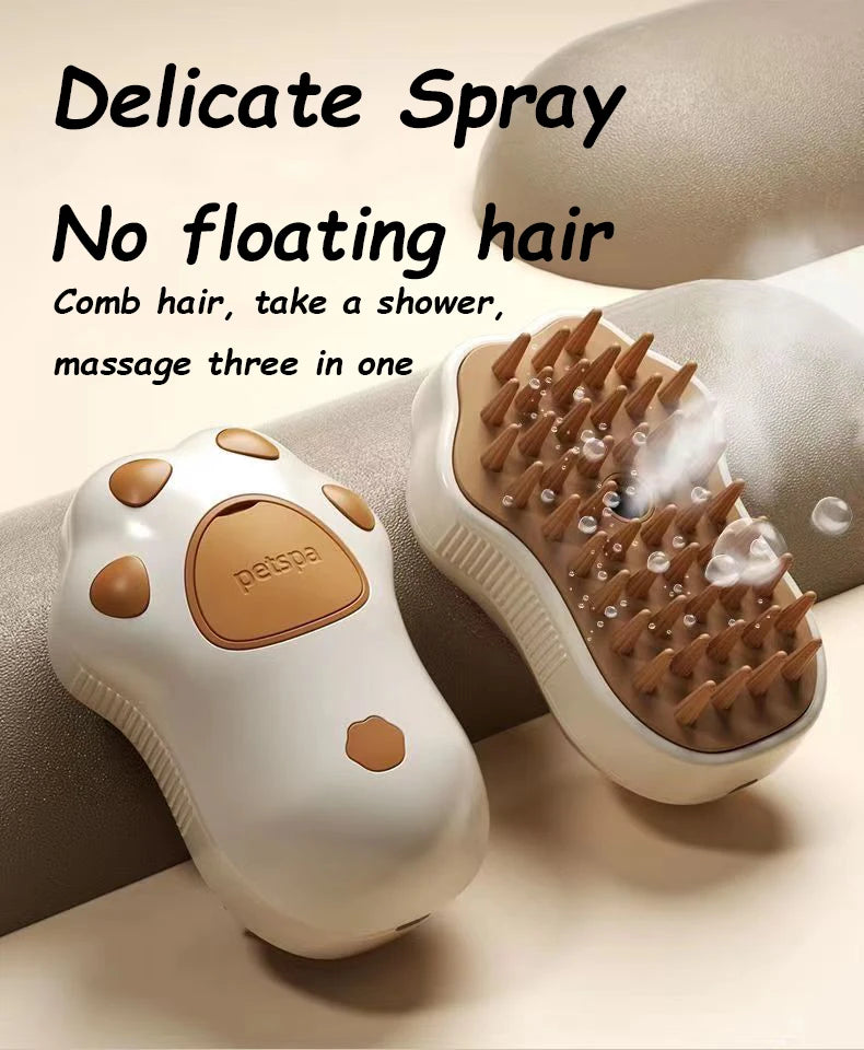 Pet Steamy Brush Pro - 3-in-1 Grooming. Massage & Steam Cleaning Tool