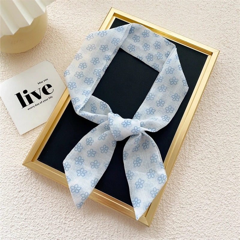 Fashion Printing Streamer Narrow Silk Scarf