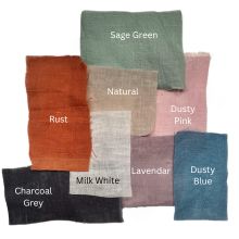 Charcoal Gray 100% Linen Incomplete Hemstitch Napkins