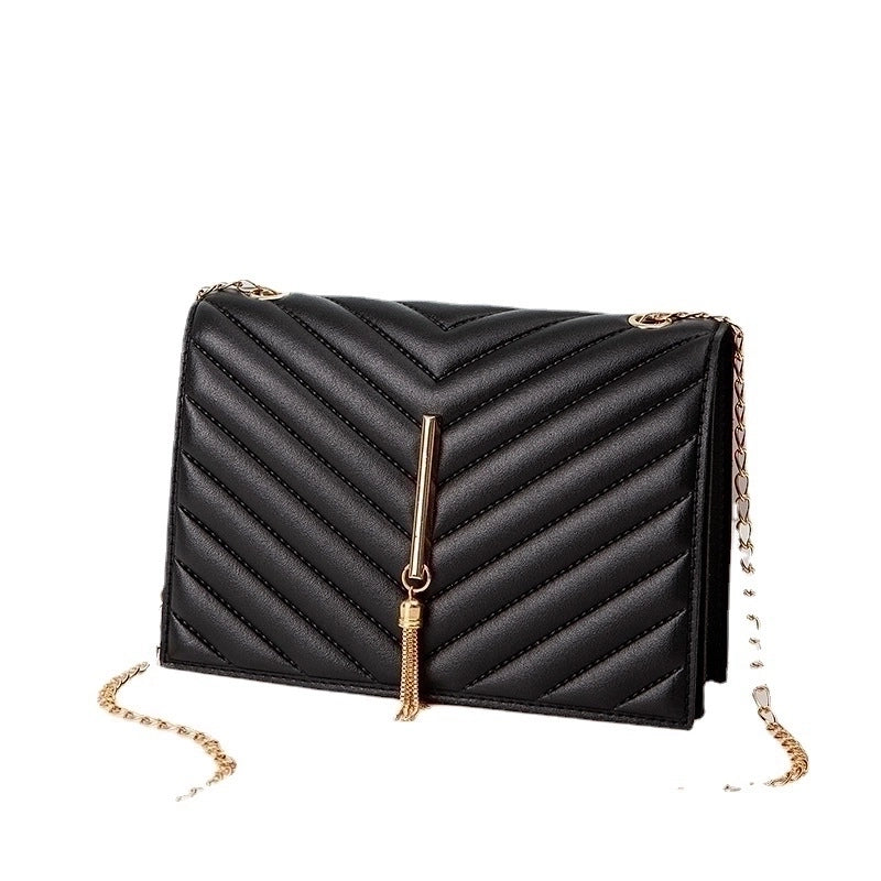 Fashion Women's Crossbody Small Square V Pattern Plaid Pillow Bag