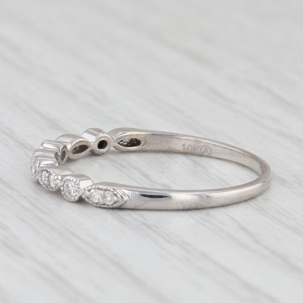 0.12ctw Diamond Stackable Ring 10k White Gold Size 8 Wedding Band