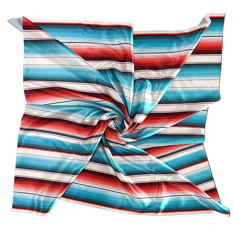 Women's Fashion Stripe Satin Printing Silk Scarves