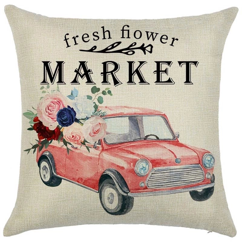 Pastoral Plant Flower Linen Pillow Cases