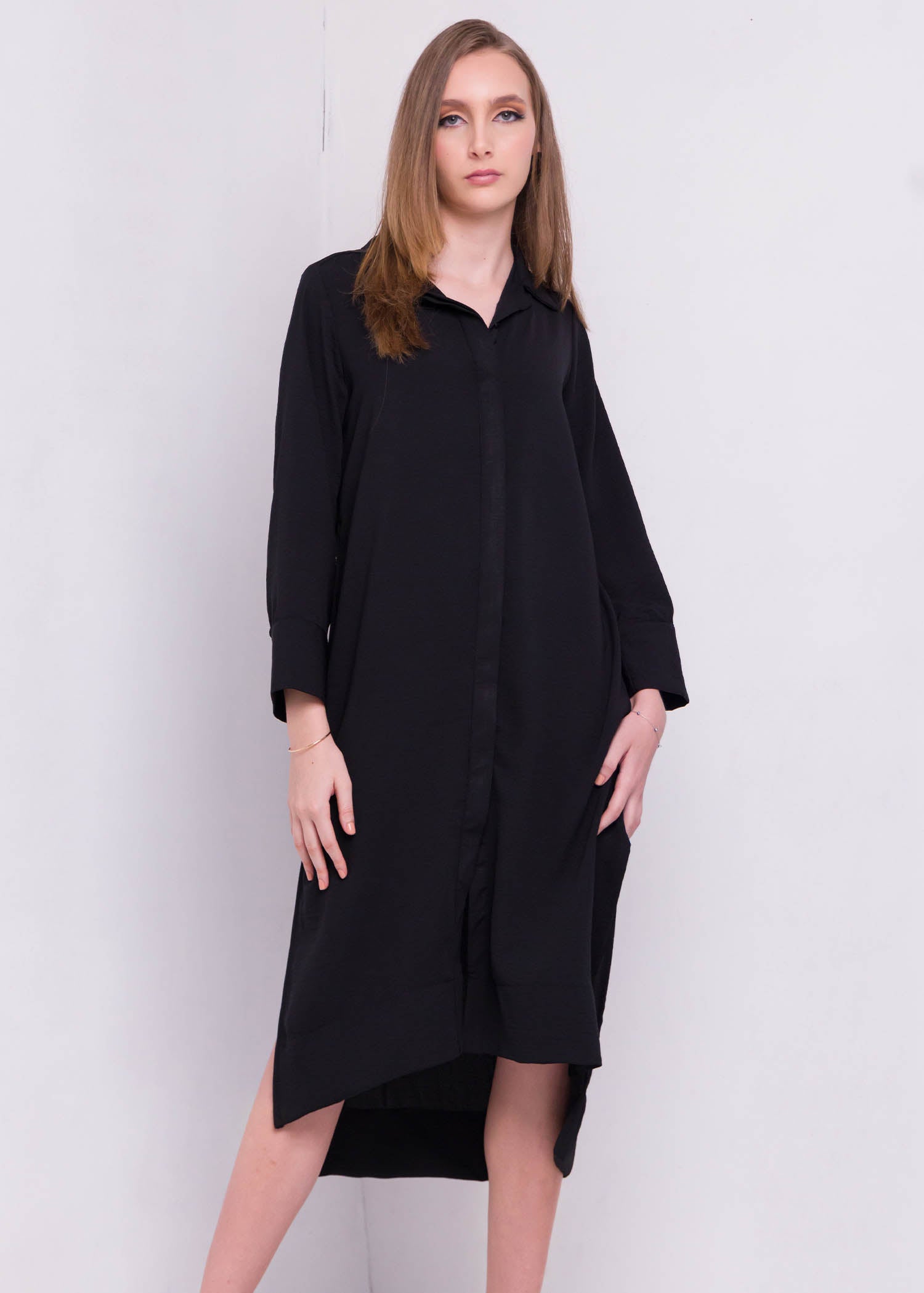 Shirt Dress With Concealed Placket