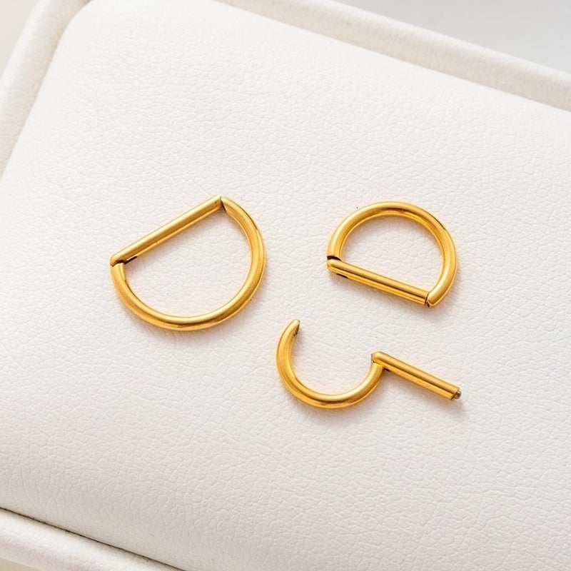 1 Piece Ear Cartilage Rings & Studs Minimalist Classic Style Semicircle Pure Titanium Ear Cartilage Rings & Studs