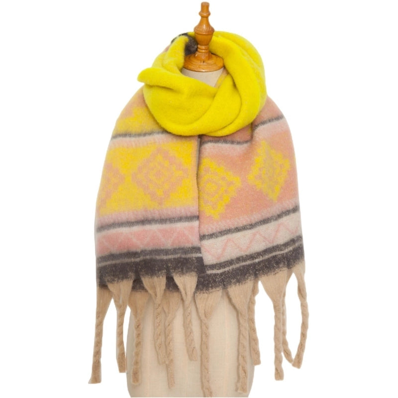 Women's Casual Printing Color Block Polyester Scarf