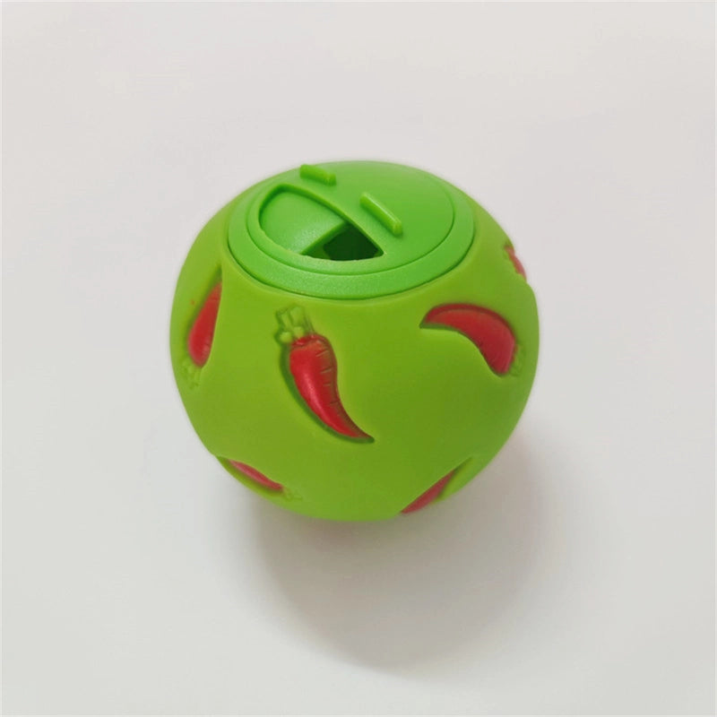Dog Leakage Ball Toy Hamster Rabbit Slow Feeding Toy Ball Carrot Pattern Enhance Pet Appetite