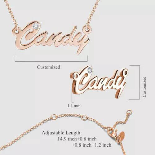 Personalized  Name Necklace Rose Gold