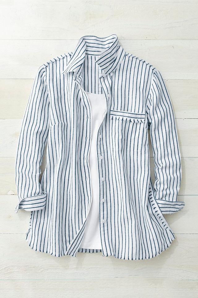 Forever Frayed Striped Shirt