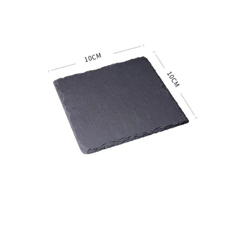 Slate Dinner Plate Dessert Sushi Plate Western Food Black Slate Plate Tableware Flat Plate Barbecue Steak Plate