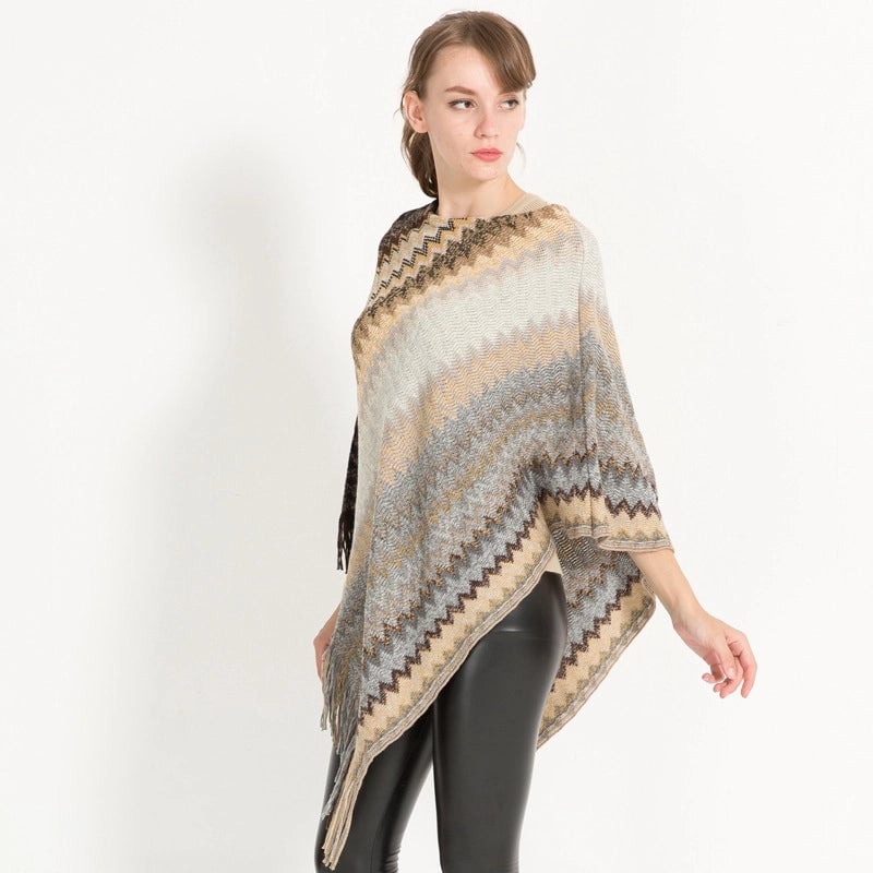 Women's Streetwear Stripe Imitation Cashmere Tassel Shawl