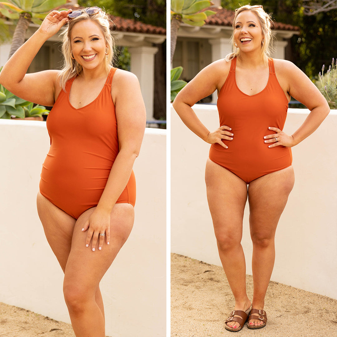 Meet You At The Lake Swimsuit. Burnt Orange