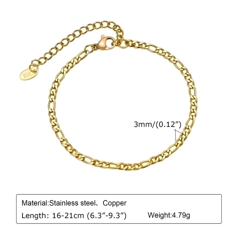 IG Style Casual Minimalist Geometric 201 Stainless Steel 18K Gold Plated Bracelets In Bulk