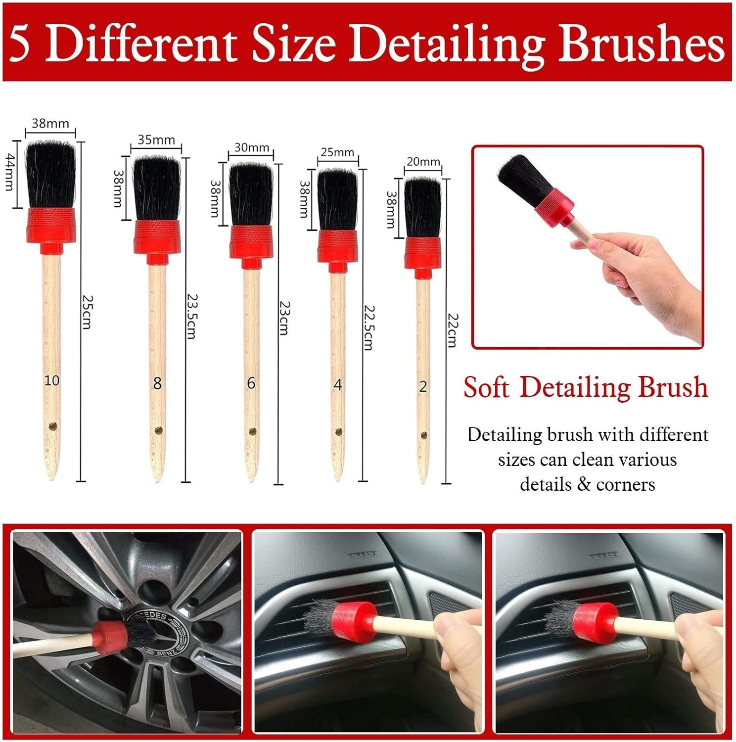 CAR DETAILING BRUSH SET