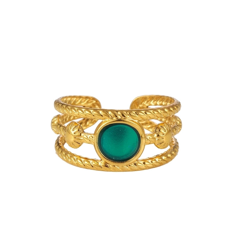 Elegant Minimalist Geometric 304 Stainless Steel Enamel Stainless Steel Rings