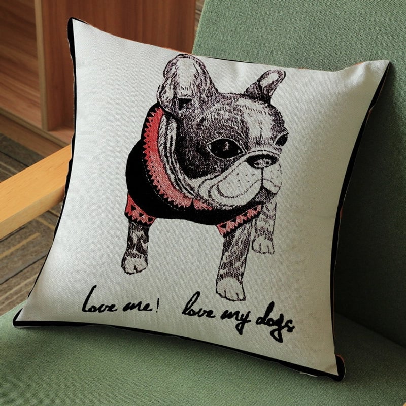 Cute Dog Polyester Pillow Cases Couch & Sofa Decor