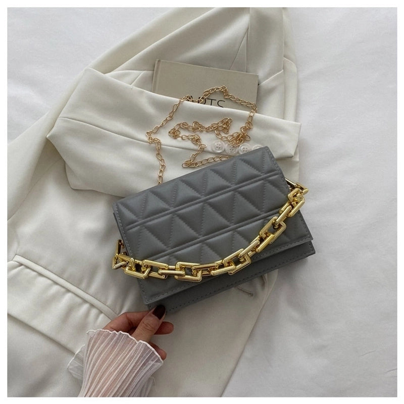 Women's Medium Summer Pu Leather Elegant Streetwear Square Bag