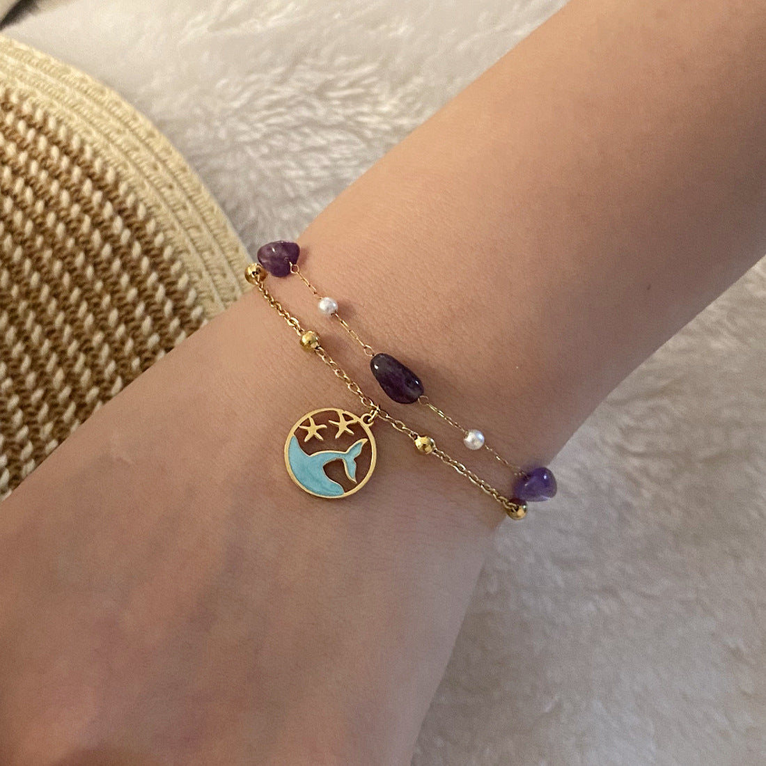 Women Fashion Shell Stainless Steel Electroplating Bracelets